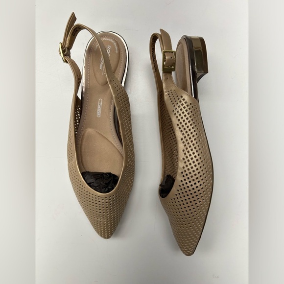 Rockport Shoes - Rockport Beige Perforated Slingback Flats Size 7.5